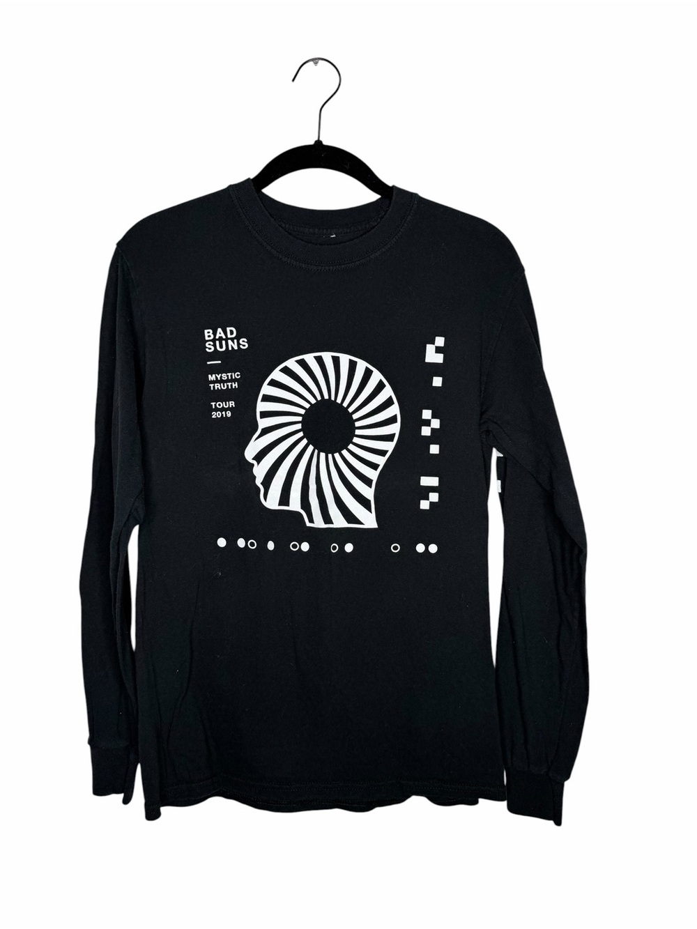 BAD SUNS black white 2019 Mystic Truth tour long sleeve crewneck tee / S